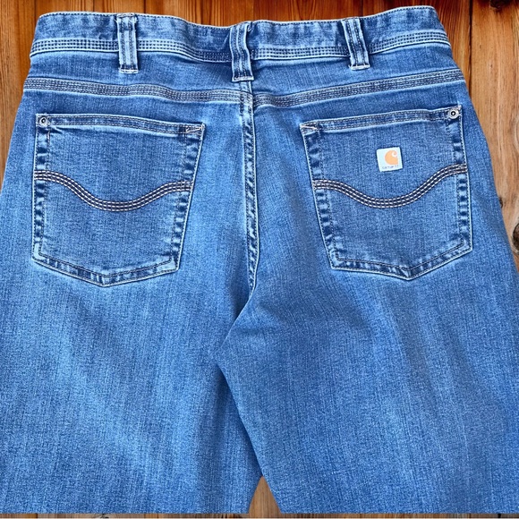 🥂HOST PICK🥂 Womens Stretch CARHARTT Straight Leg Medium Wash Jeans - 10 Tall - Picture 6 of 9